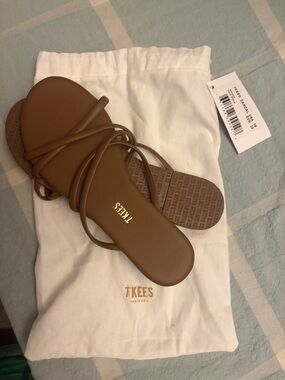 TKEES Brown Strappy Wrap Sandals